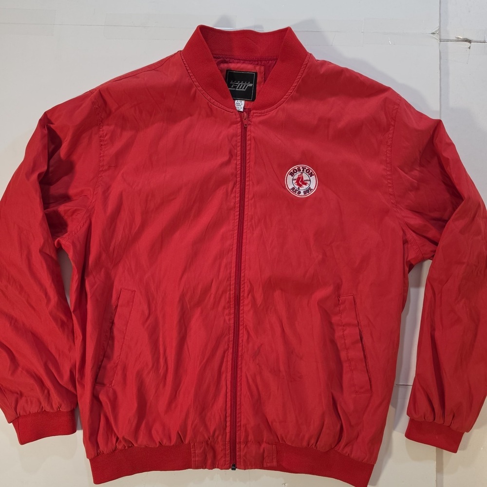Vtg 90s G-III Sports Boston Red Sox Full Zip Jacket Mens L Large Red Bomber MLB